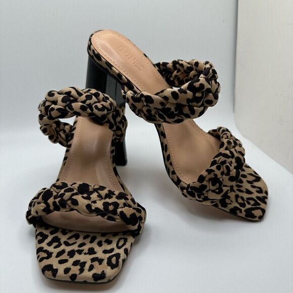 Dunes + CUSHIONAIRE Technology Women's braided Heel Sandal +Memory Foam 6 CHEETA - Picture 6 of 7